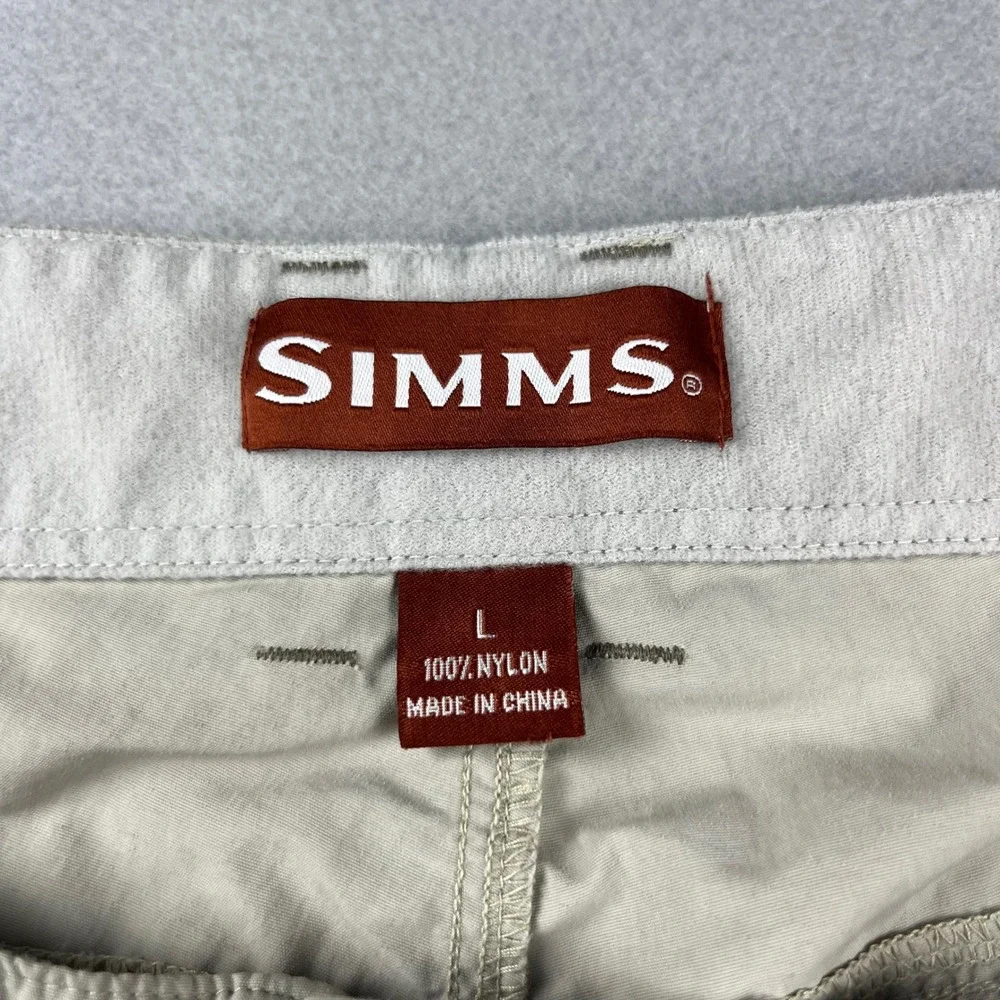 Simms COR3 Men's Fishing Shorts Stone Beige Nylon Cargo Hiking Size Large